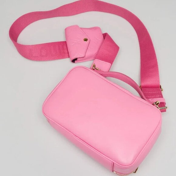 Louis Vuitton Rose/Violet Calfskin Embossed Monogram Vuittamins Utility Bag - Picture 3 of 10